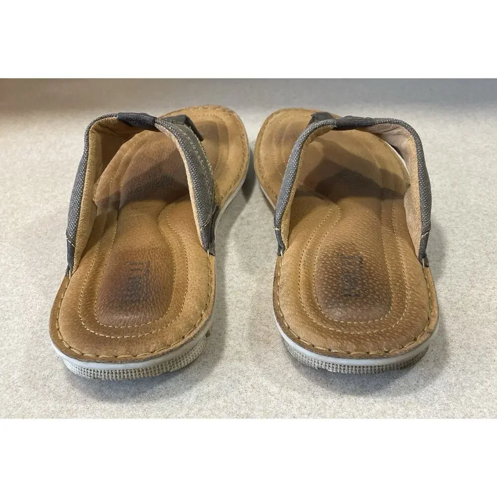 BORN Brown Leather Thong Flip Flop Sandals Men’s Size 14/47 Sandal Casual Shoes